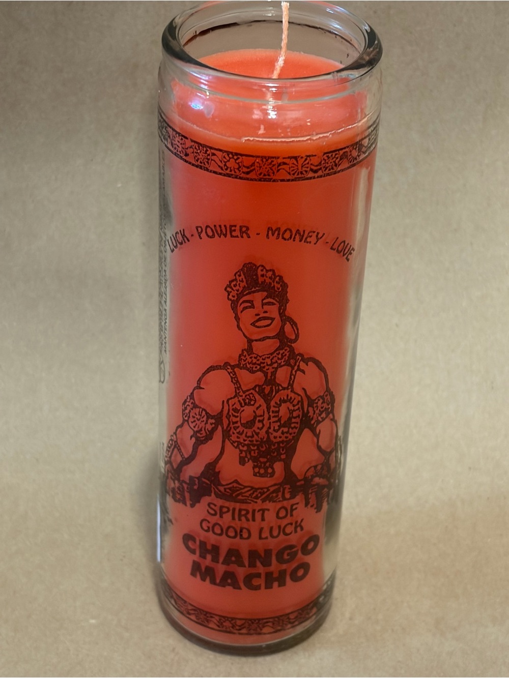 Vela de Chango / Candle Chango Macho Spirit of Good Luck Candle